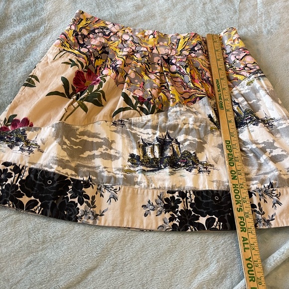 Leifnotes anthropologie mix pattern castle cotton skirt - Picture 5 of 8